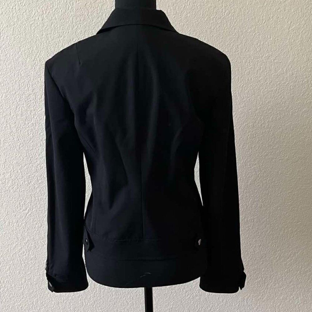 BCBGMaxAzria black front zipper long sleeve women's jacket size 4 - Picture 4 of 16